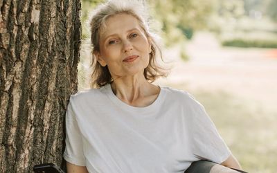 Active person of mature age smiling